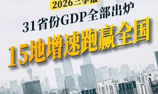 2026三季报：31省份GDP全部出炉 15地增速跑赢全国
